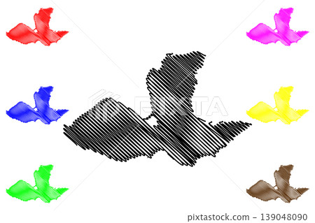 Burray island (United Kingdom of Great Britain and Northern Ireland, Scotland, Orkney) map vector illustration, scribble sketch Isle of Burray map 139048090