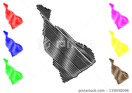 Cava island (United Kingdom of Great Britain and Northern Ireland, Scotland, Orkney) map vector illustration, scribble sketch Isle of Kalfey map 139048096