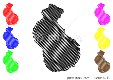 Fara island (United Kingdom of Great Britain and Northern Ireland, Scotland, Orkney) map vector illustration, scribble sketch Isle of Fara map 139048219