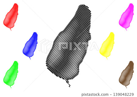 Holm of Huip island (United Kingdom of Great Britain and Northern Ireland, Scotland, Orkney) map vector illustration, scribble sketch Isle of Holm of Huip map 139048229