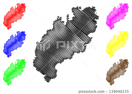 Lamba island (United Kingdom of Great Britain and Northern Ireland, Scotland, Shetland islands) map vector illustration, scribble sketch Isle of Lambey map 139048235