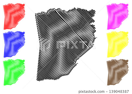 Adustina municipality (Bahia state, Municipalities of Brazil, Federative Republic of Brazil) map vector illustration, scribble sketch Adustina map 139048387