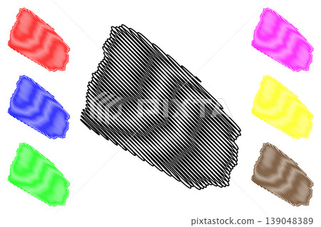 Almadina municipality (Bahia state, Municipalities of Brazil, Federative Republic of Brazil) map vector illustration, scribble sketch Almadina map 139048389