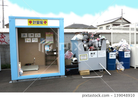 Recycling station, bulky waste, weighing, business 139048910