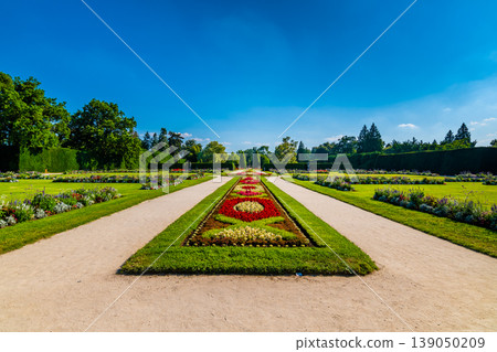 Beautiful formal garden near the Lednice castle, Czech Republic. 139050209