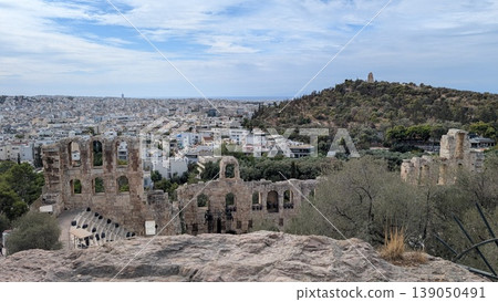 Panoramic view overlooking the city from the Acropolis Panoramic view overlooking the city from the Acropolis 139050491