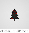 Black christmas tree placed on white background, covered with molecules of coronavirus (COVID-19 virus). Concept of christmas holidays during the pandemic situation in world. Usable as greeting card 139050510