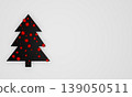 Black christmas tree placed on white background, covered with molecules of coronavirus (COVID-19 virus). Concept of christmas holidays during the pandemic situation in world. Usable as greeting card 139050511