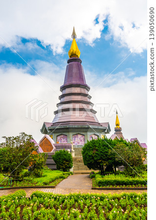 The royal stupa and pagoda dedicated to the king and queen of Thailand in Doi Inthanon national park near Chiang Mai city. "Phra Maha Dhatu Nabha Metaneedol" and "Nabhapol Bhumisiri" in local speak The royal stupa and pagoda dedicated to the king and queen of Thailand in Doi Inthanon national park near Chiang Mai city. "Phra Maha Dhatu Nabha Metaneedol" and "Nabhapol Bhumisiri" in local speak 139050690