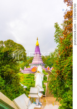 The royal stupa and pagoda dedicated to the king and queen of Thailand in Doi Inthanon national park near Chiang Mai city. "Phra Maha Dhatu Nabha Metaneedol" and "Nabhapol Bhumisiri" in local speak 139050700