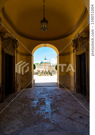 Buchlovice castle, Czech republic. Ancient heritage exterior built in baroque style. Famous tourist destination in South Moravia region Buchlovice castle, Czech republic. Ancient heritage exterior built in baroque style. Famous tourist destination in South Moravia region 139051004