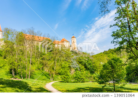 Veveri castle, Czech republic. Old ancient castle near the Brno city in South Moravia region 139051064