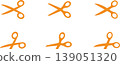 Scissors silhouette icon illustration, orange 139051320