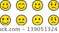 Yellow illustration icon of a smiley face. 139051324