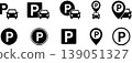 Parking lot/road signs and car icon 139051327