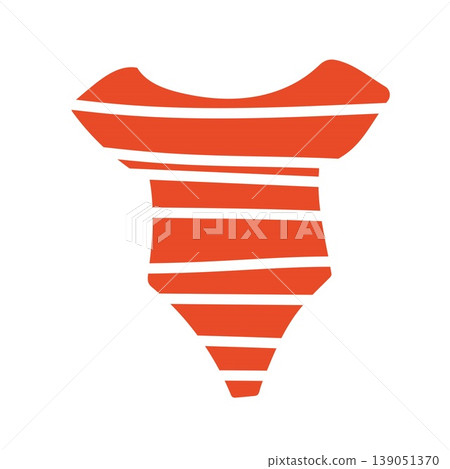 Red and white horizontal striped one piece swimsuit Red and white horizontal striped one piece swimsuit 139051370