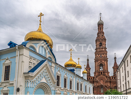Bell tower of the Epiphany Cathedral in Kazan, Russia 139051722