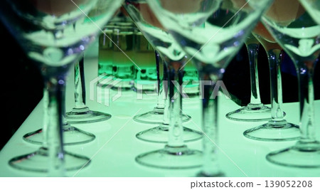 Set of various alcohol drinks on the bar counter at night party 139052208