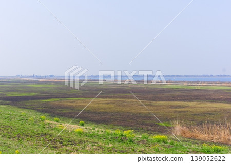 The area around Watarase Floodplain after controlled burning, March 2026. The area around Watarase Floodplain after controlled burning, March 2026. 139052622