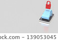 Smart Car Security Concept With Padlock On Mobile Device 3d render. 139053045