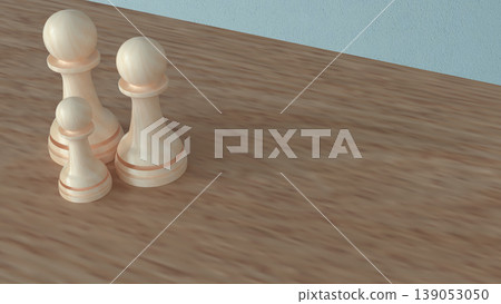 Wooden Chess Pawns Teamwork Leadership And Strategy Concept 3d render. Wooden Chess Pawns Teamwork Leadership And Strategy Concept 3d render. 139053050