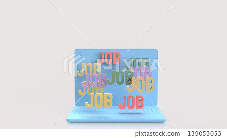 Online Job Search Concept With Multiple Job Opportunities On Laptop 3d render. Online Job Search Concept With Multiple Job Opportunities On Laptop 3d render. 139053053