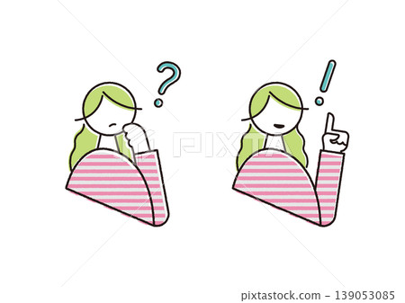 Vector illustration set of a thinking person and an inspirational person (pink) Vector illustration set of a thinking person and an inspirational person (pink) 139053085