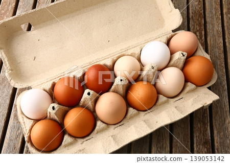 Eggs Raw and Cooked Stuffed Eggs Food Concept Eggs Raw and Cooked Stuffed Eggs Food Concept 139053142