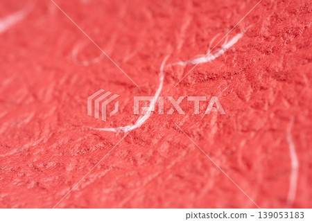 Macro background material showing the surface details of red Japanese paper. 139053183