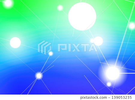 綠色和藍色漸變背景上的光點 139053235