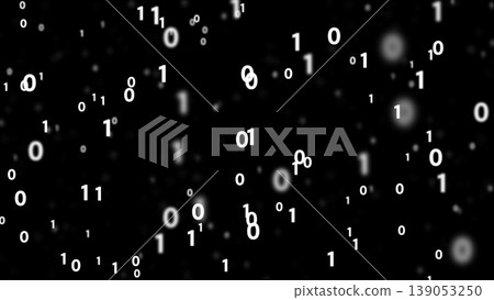 Binary code floating in the darkness Binary code floating in the darkness 139053250