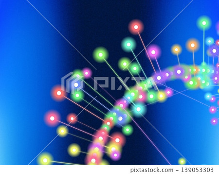 A network of lights spread across a blue background A network of lights spread across a blue background 139053303