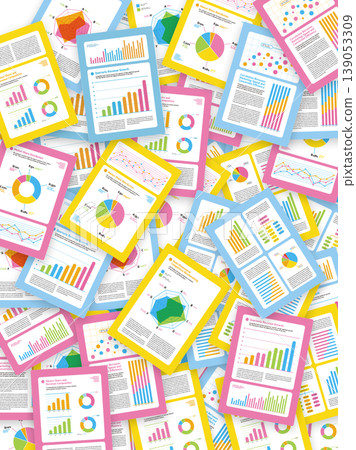 The image shows overlapping graphs from business data analysis. 139053309