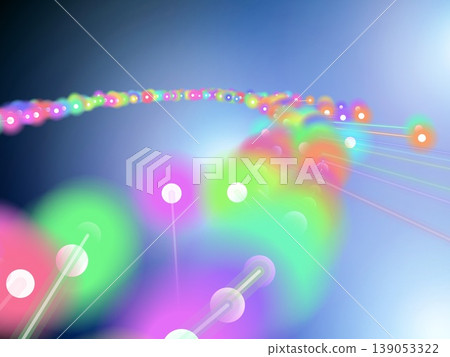 光粒子和線條散佈在藍色背景上 139053322