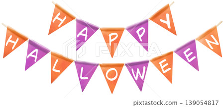 Halloween garland - HAPPY HALLOWEEN - Simple watercolor illustration Halloween garland - HAPPY HALLOWEEN - Simple watercolor illustration 139054817