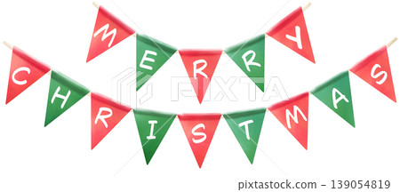 Christmas garland - MERRY CHRISTMAS - Cute watercolor illustration Christmas garland - MERRY CHRISTMAS - Cute watercolor illustration 139054819