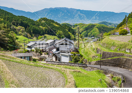 A peaceful spring scene in a mountain village, Asuka Village, Nara Prefecture. A peaceful spring scene in a mountain village, Asuka Village, Nara Prefecture. 139054868