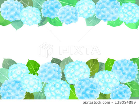水彩風格繡球花畫框 - 藍色 水彩風格繡球花畫框 - 藍色 139054899