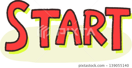 Handwritten "START" lettering illustration material - Red x Yellow-Green - Pop style - 3D lettering - White background - Banner/Title decoration material Handwritten "START" lettering illustration material - Red x Yellow-Green - Pop style - 3D lettering - White background - Banner/Title decoration material 139055140