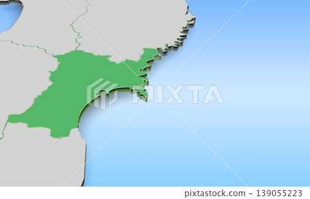 Miyagi Prefecture map - background is light blue gradient - CG graphic material - left side Miyagi Prefecture map - background is light blue gradient - CG graphic material - left side 139055223