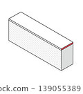 Isometric line drawing illustration of an I-shaped counter (no staff, red) 139055389