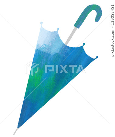Watercolor-style hand-painted blue umbrella Watercolor-style hand-painted blue umbrella 139055451