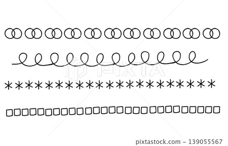 Hand-drawn style simple line decoration set Hand-drawn style simple line decoration set 139055567