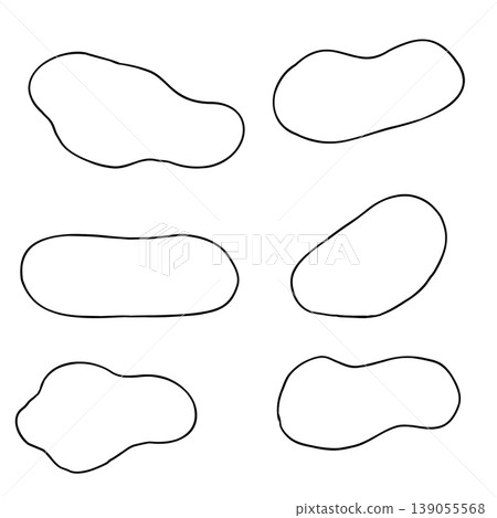 A set of loosely drawn, organic-shaped frames. A set of loosely drawn, organic-shaped frames. 139055568