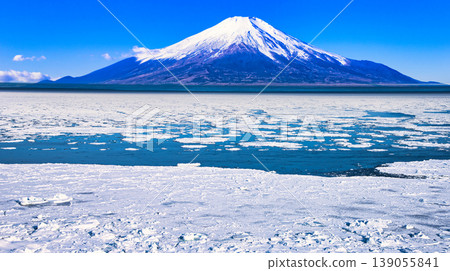 Drift ice in the Sea of Okhotsk and Mt. Fuji composition Drift ice in the Sea of Okhotsk and Mt. Fuji composition 139055841