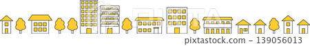 Simple and cute streetscape (yellow) 139056013