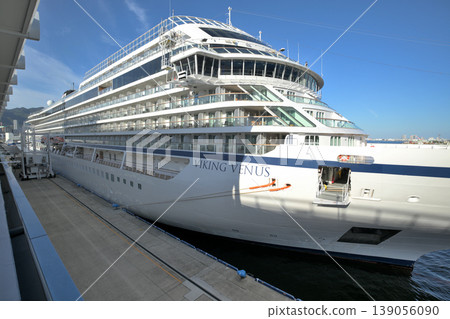 The luxury cruise ship "Viking Venus" is docked in Kobe Port. The luxury cruise ship "Viking Venus" is docked in Kobe Port. 139056090