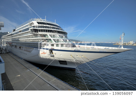 The luxury cruise ship "Viking Venus" is docked in Kobe Port. The luxury cruise ship "Viking Venus" is docked in Kobe Port. 139056097