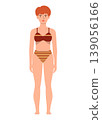 Summer Woman in Bikini Standing Flat Illustration Character 139056166