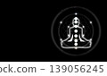 Black background with white meditation yoga and chakra design | Left margin copy space included - Sacred geometry design Black background with white meditation yoga and chakra design | Left margin copy space included - Sacred geometry design 139056245